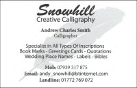 snowhill calligraphy business card